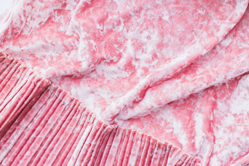 Women's elegant clothing of dress from pink velvet