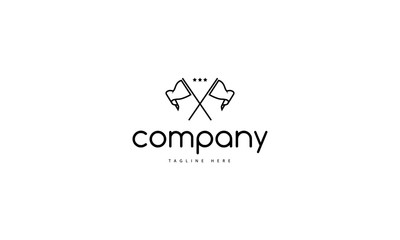 Two Flags abstract Black vector logo design image