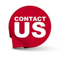 red vector banner contact us