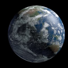 Planet Earth From Space Day And Night Focus on Australia 3D Rendered Illustration.