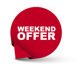 red vector banner weekend offer