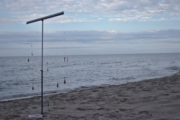 Fishing competition by the sea. Baltic Sea, Jastarnia, Year 2019.