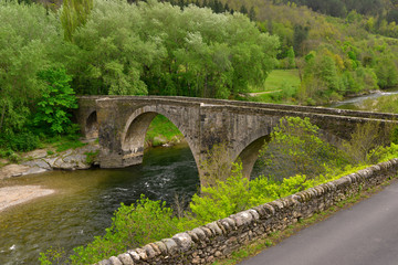 Fototapeta na wymiar Le pont d'Ispagnac (48320) sur le Tarn, département de la Lozère en région Occitanie, France