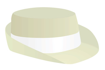 Beige bowler hat. vector illustration