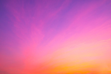 Pink and orange color of twilight sky