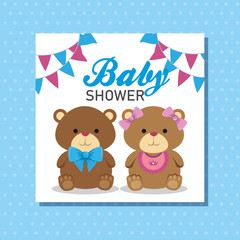 banner of teddy bears with party banner decoration
