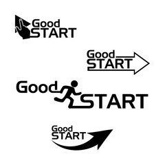 Good start. Creative lettering vector illustration. illustration in vector format