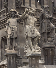 historic neo-gothic sculpture of emperor Frantisek I in Prague