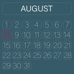Green Calendar Page August 8