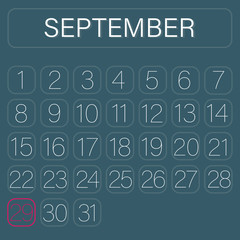 Green Calendar Page September 29