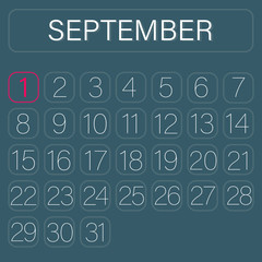 Green Calendar Page September 1