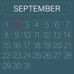 Green Calendar Page September 2