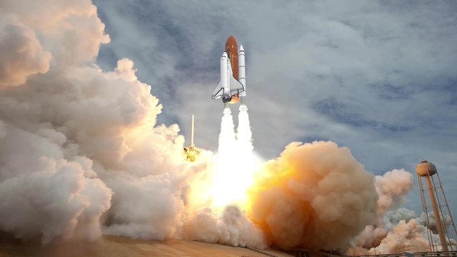 Realistic 3D Animation of Space Shuttle launching in slow motion. Elements of this video furnished by NASA.