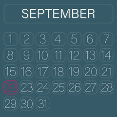 Green Calendar Page September 22