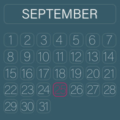 Green Calendar Page September 25
