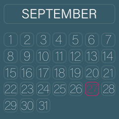 Green Calendar Page September 27