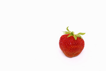  ripe strawberry on a white background close-up