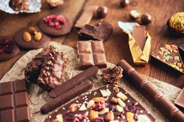 Organic homemade chocolate and cocoa beeens
