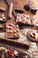 Organic homemade chocolate and cocoa beeens