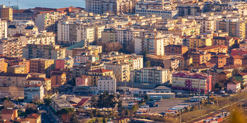 Fototapeta na wymiar aerial view of la spezia a beautiful town in italy