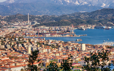 Obraz premium aerial view of la spezia