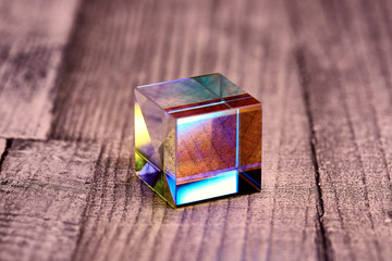 Glass cubes and reflections - abstract dark photo