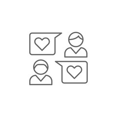 feedback friendship outline icon. Elements of friendship line icon. Signs, symbols and vectors can be used for web, logo, mobile app, UI, UX