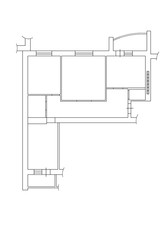 2d floor plan. Black&white floor plan. Floorplan