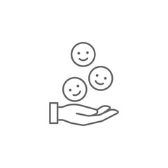 hand smiles friendship outline icon. Elements of friendship line icon. Signs, symbols and vectors can be used for web, logo, mobile app, UI, UX