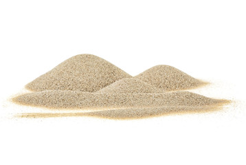 Fototapeta na wymiar Pile of sand isolated on a white background