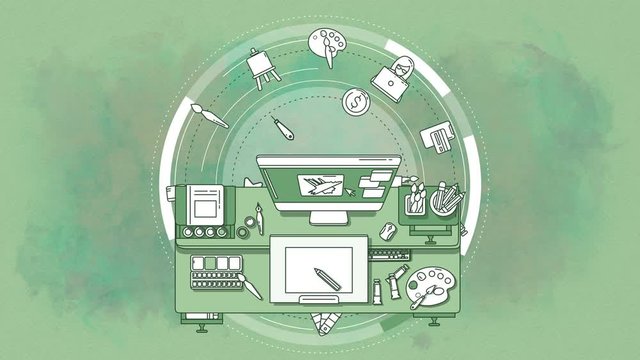 Illustrator animated background with free space for text.