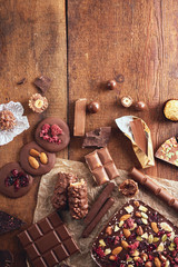 Organic homemade chocolate and cocoa beeens