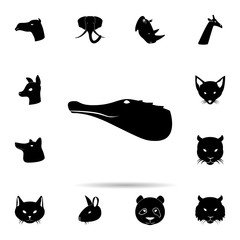 head of crocodile silhouette icon. Universal set of animals for website design and development, app development