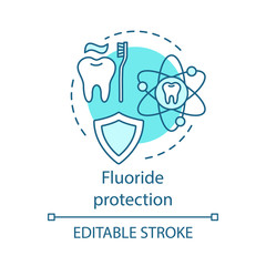 Fluoride protection concept icon