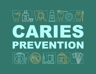Caries prevention word concepts banner