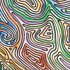 Vector color pattern, curved lines, black and white grunge background
