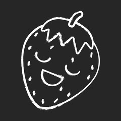 Strawberry cute kawaii chalk character