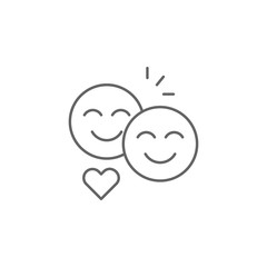 smiley friendship outline icon. Elements of friendship line icon. Signs, symbols and vectors can be used for web, logo, mobile app, UI, UX