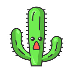 Elephant cactus pringlei cute kawaii vector character