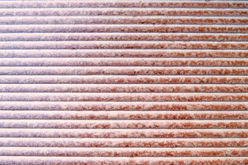 The concept of a metal ribbed background. Blurred texture in light colors. Greeting card, template, blank.