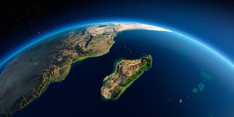 Detailed Earth. Africa and Madagascar