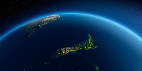 Detailed Earth. New Zealand