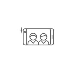 phone selfie friendship outline icon. Elements of friendship line icon. Signs, symbols and vectors can be used for web, logo, mobile app, UI, UX
