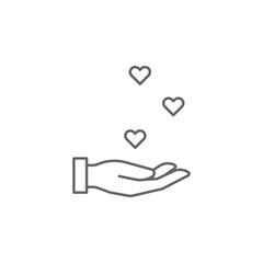 hand hearts friendship outline icon. Elements of friendship line icon. Signs, symbols and vectors can be used for web, logo, mobile app, UI, UX