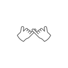 hands friendship shake outline icon. Elements of friendship line icon. Signs, symbols and vectors can be used for web, logo, mobile app, UI, UX