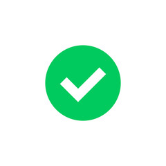 Green check mark icon. Green tick symbol. Vector check icon - obrazy, fototapety, plakaty