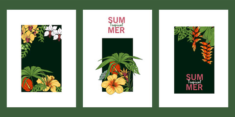 Tropical summer, template for poster