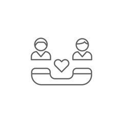 phone friendship outline icon. Elements of friendship line icon. Signs, symbols and vectors can be used for web, logo, mobile app, UI, UX