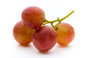 Ripe red grape isolated on white.