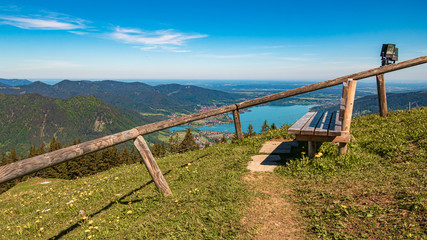 Fototapeta na wymiar Beautiful alpine view at the Wallberg near Tegernsee - Bavaria - Germany